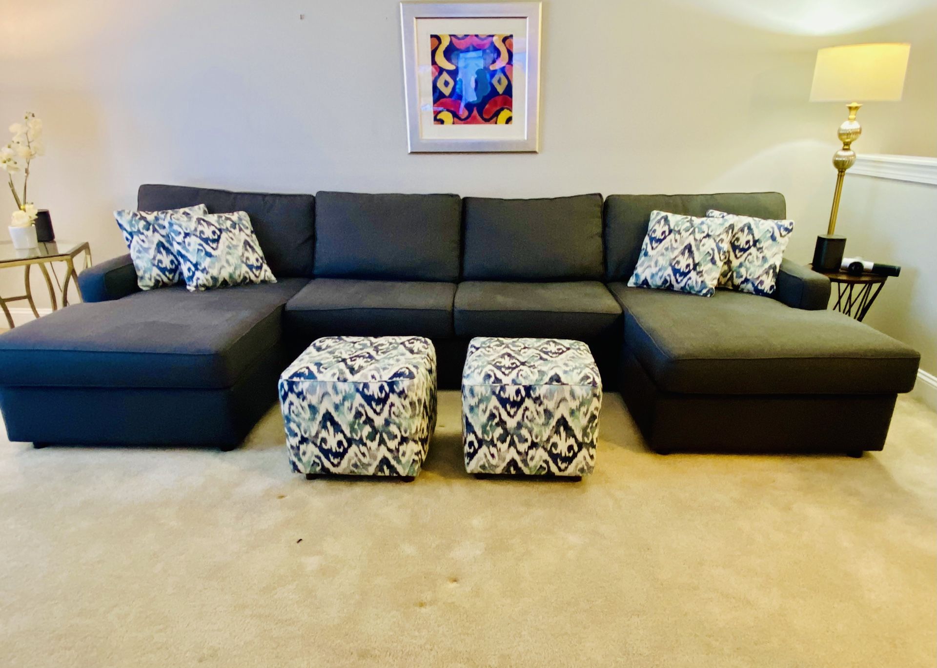 Sectional With Ottomans