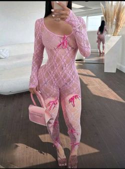 Pink Bow Jumpsuit 