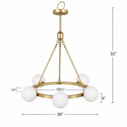 Modern Gold 5-Globe Chandelier – Like New