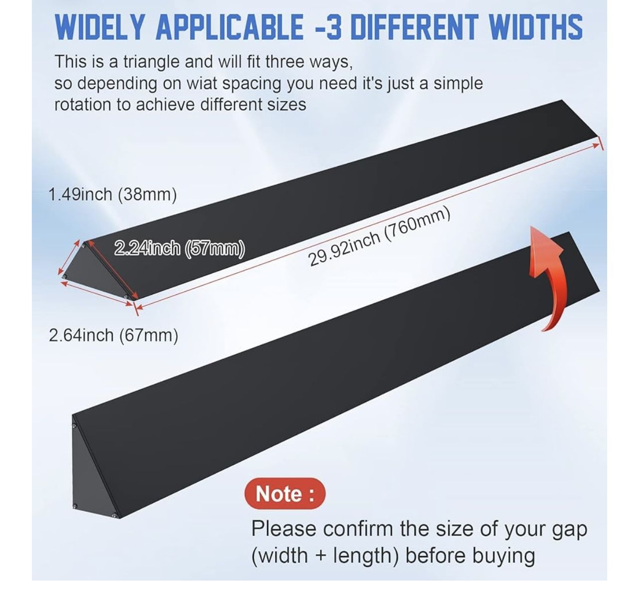 30" Slide-in Range Rear Filler Kit W10113901A, Stove Gap Universal Triangular Filler Strip, Cooktop Trim Kit Between Stove and Backsplash for Whirlpoo