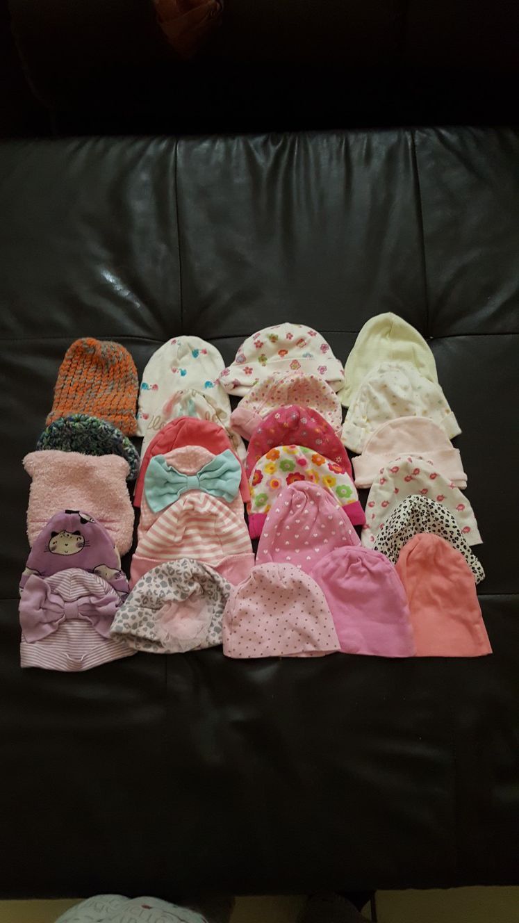 Baby girl clothes and hats and socks lot