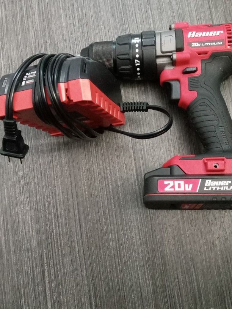 Bauer 20v Hammer Drill w Rapid Charger