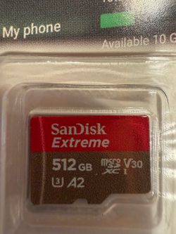New – NIB – Not opened: SANDISK 512GB Extreme microSDXC UHS-I Memory Card