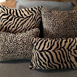 3 Animal Print Sofa Pillows