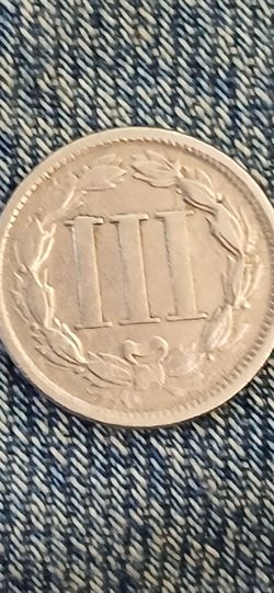 3 cent nickel  1886 good condition