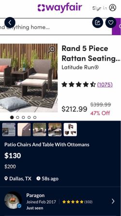 Patio Chairs And Table With Ottomans