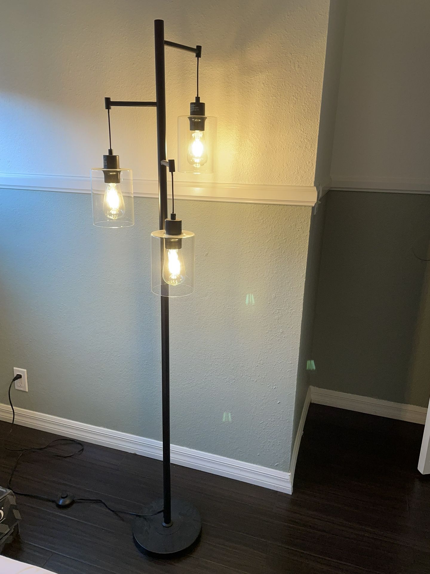 3-Light Black Floor Lamp