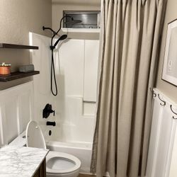 Extra Long linen Shower Curtain