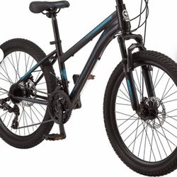 Schwinn Sidewinder Mountain Bike, 24-inch Wheels, 21 Speeds, Black / Teal