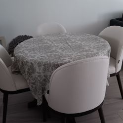 Round Dining Table and Dining Chairs