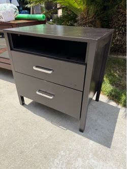 Lupe 2 Drawer Black Nightstand