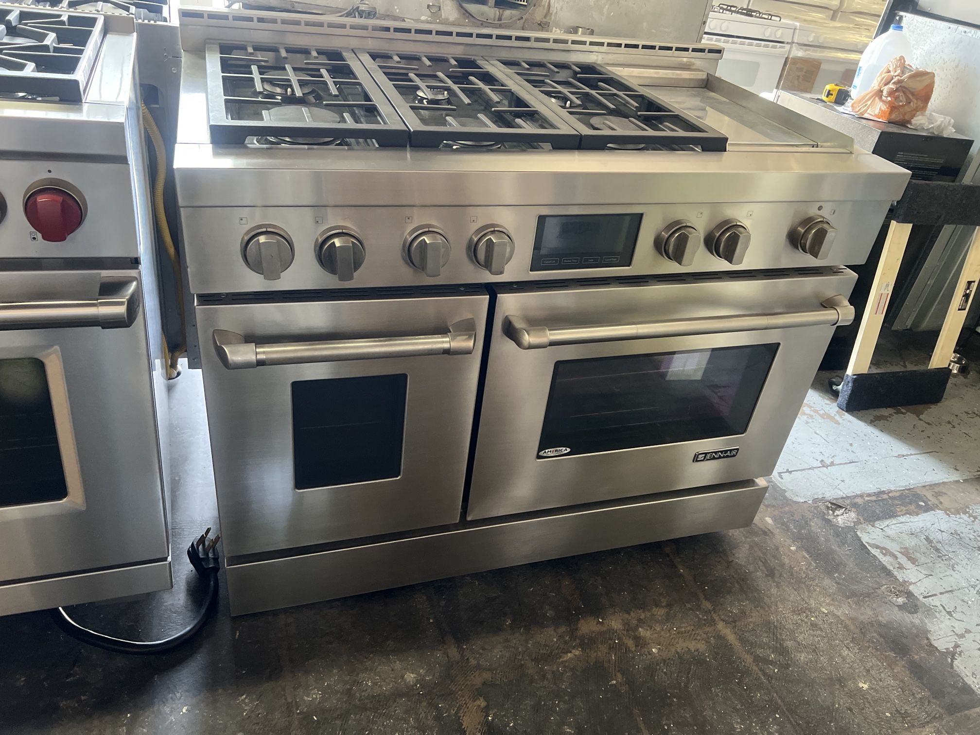 Jenn Air 48”Wide All Gas Range Stove In Stainless Steel