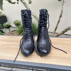 Black Leather Ankle Boots From Nordstrom,  Size 7