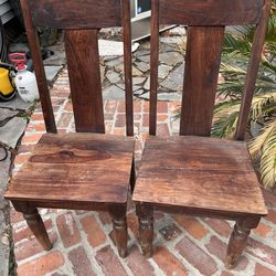 Pair Of Wooden Chairs Perfect For Chalk Paint