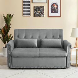 Loveseat Couch with Pull Out Bed,3-in-1 Multi-Functional Convertible Sleeper Sofa Reclining Chaise Lounge with Adjustab