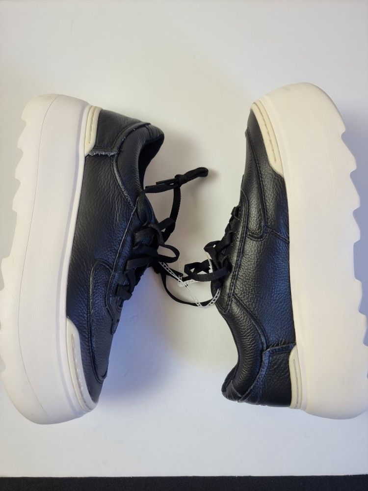 Ugg Marin Mega Lace Black Leather Platform Women Size Shoes