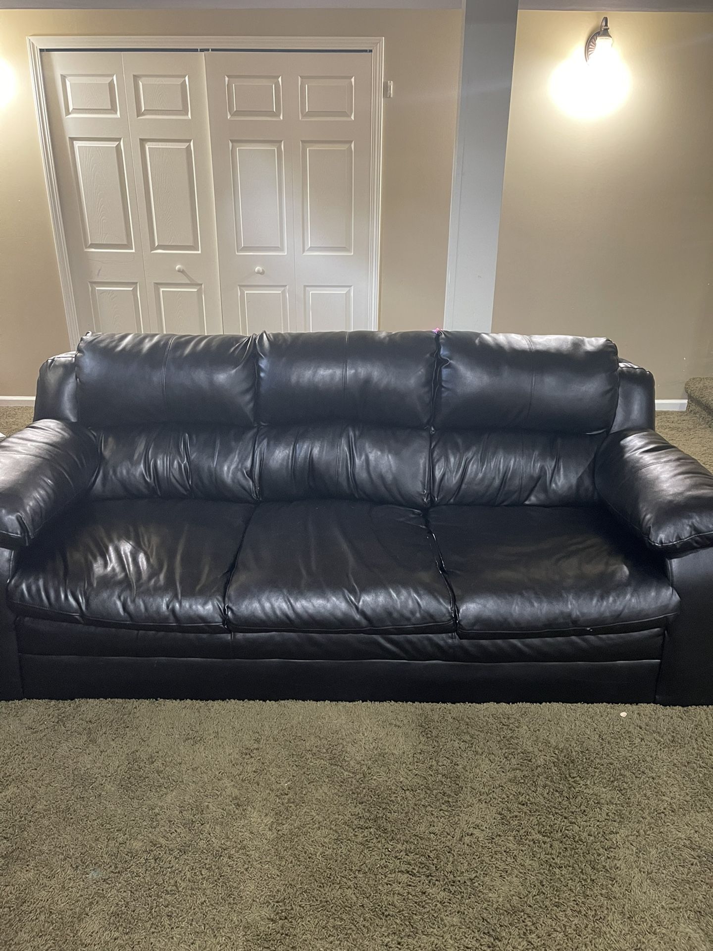 2 Leather Sofa And 1 Chair