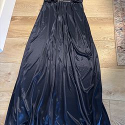 Navy blue silk dress