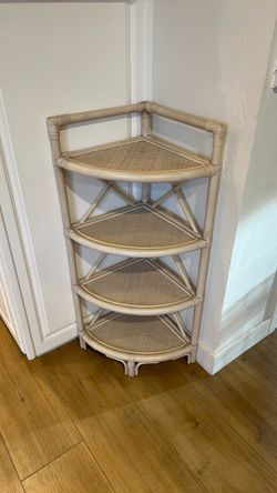 Four tier bamboo corner shelf