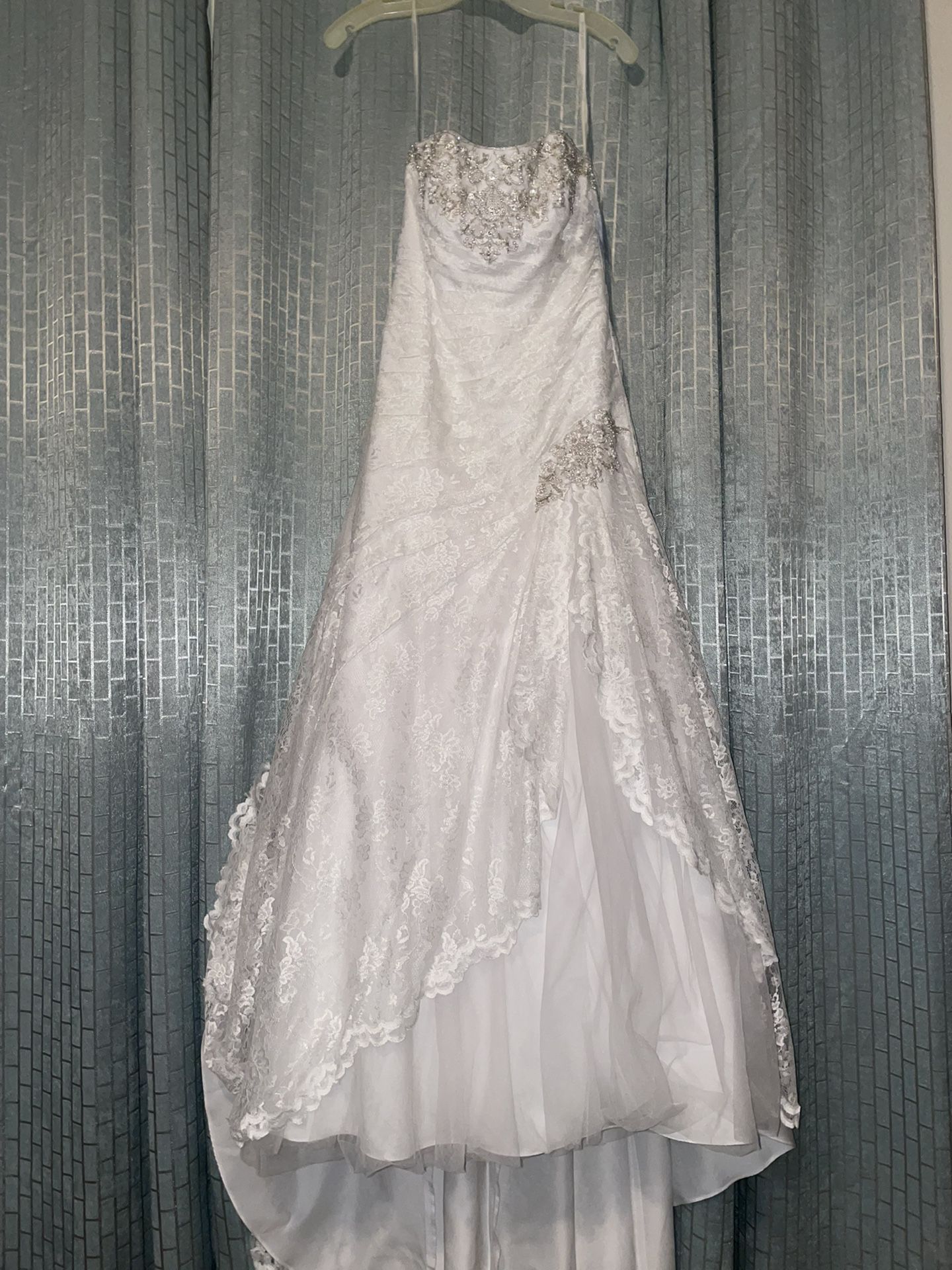 Wedding Dress A-line Side Split With All Over Lace
