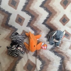 Set of 3 Ty Original Beanie Babies – Ziggy, Goldie & Eucalyptus