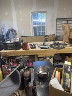 Heavy-Duty Wood Workbench w/ Built-In Kreg Foreman Pocket Hole Jig