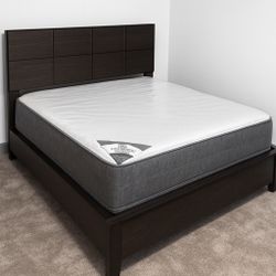 Queen Mattress Come With Bed 🛌 Frame And Free Box Spring - Free Delivery 🚚 Today To Reasonable Distance 