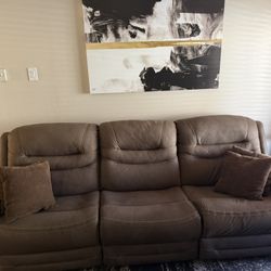 Triple Recliner Couch