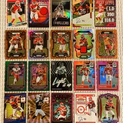 Kansas City Chiefs 20 Card Football Lot! Patrick Mahomes II, Rookies, Prizms, Parallels, Autographs, Memorabilia, Short Prints, Case Hits & More!