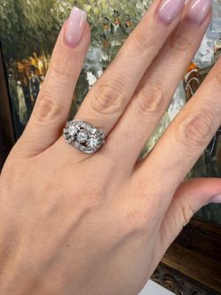 14K white gold natural diamonds beautiful ring
