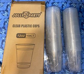 100ct 12oz Clear Plastic Cups (NEW)
