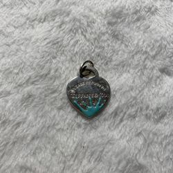 Authenticated Tiffany & Co. RTT Enamel Splash Heart  925 Silver Tiffany Blue Pendant RETIRED 