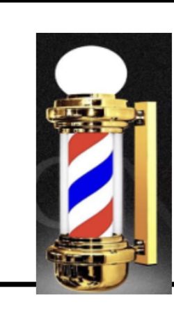 Barber Salon Pole Gold Hs 68g 