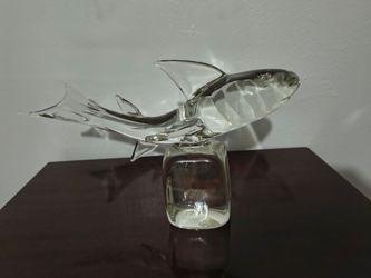 VINTAGE MURANO GLASS SHARK SCULPTURE 11"L×7" H