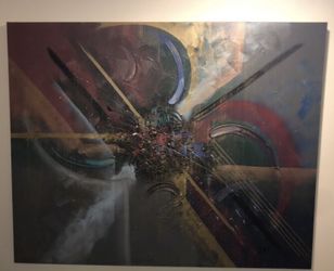 Canvas Painting, Abstract Art HUGE! 50" L x 40" H x 2" W, mint condition!