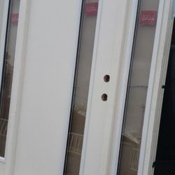 62x80 Exterior Door Fiberglass W / 2 Side lite,Left Hand,Center Door 36x80,Clear Glass, Available Now 