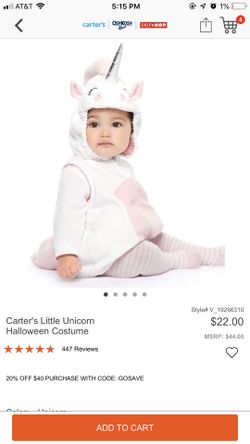 Carter’s Little Unicorn Halloween Costume (3-6 Months)
