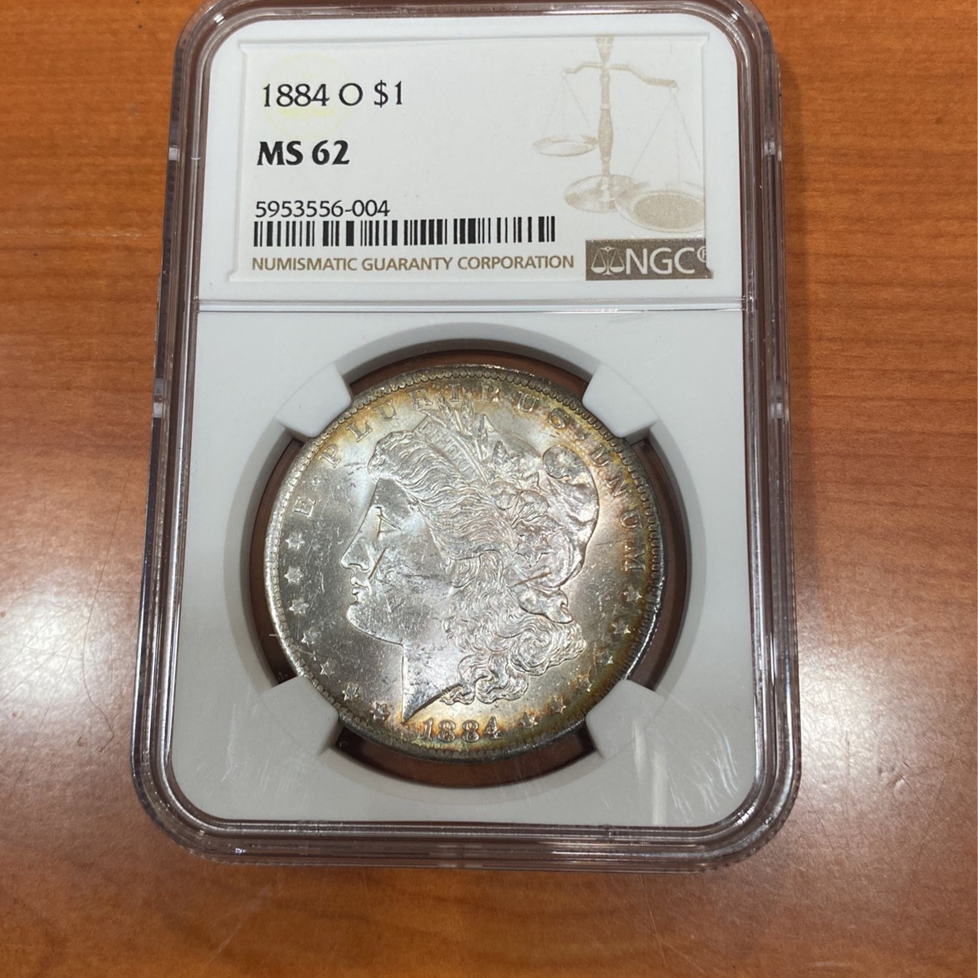 1884 O Morgan Dollar $1 NGC Ms62 Beautiful Toning