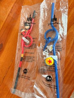 Disney Parks Incredibles & Pixar Character Straws Set of 2