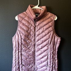 PINK PUFFER JACKET VEST LARGE WOMEN 