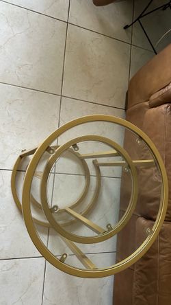 Glass tables, Gold mustard colored nesting tables Gold mustard nesting tables $40.00