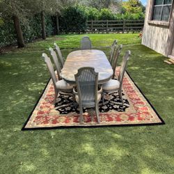 Dining Table And Chairs (Extendable With 8 Chairs)
