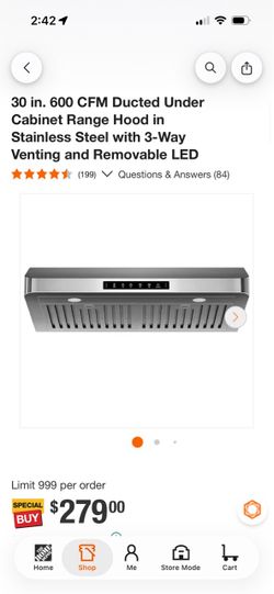 30” VIKIO TWO MOTOR STAINLESS RANGE HOOD NEW