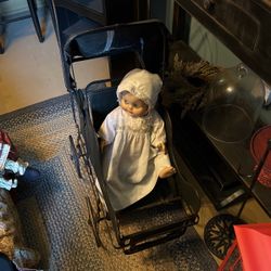 Old Baby Doll Stroller And Baby Doll