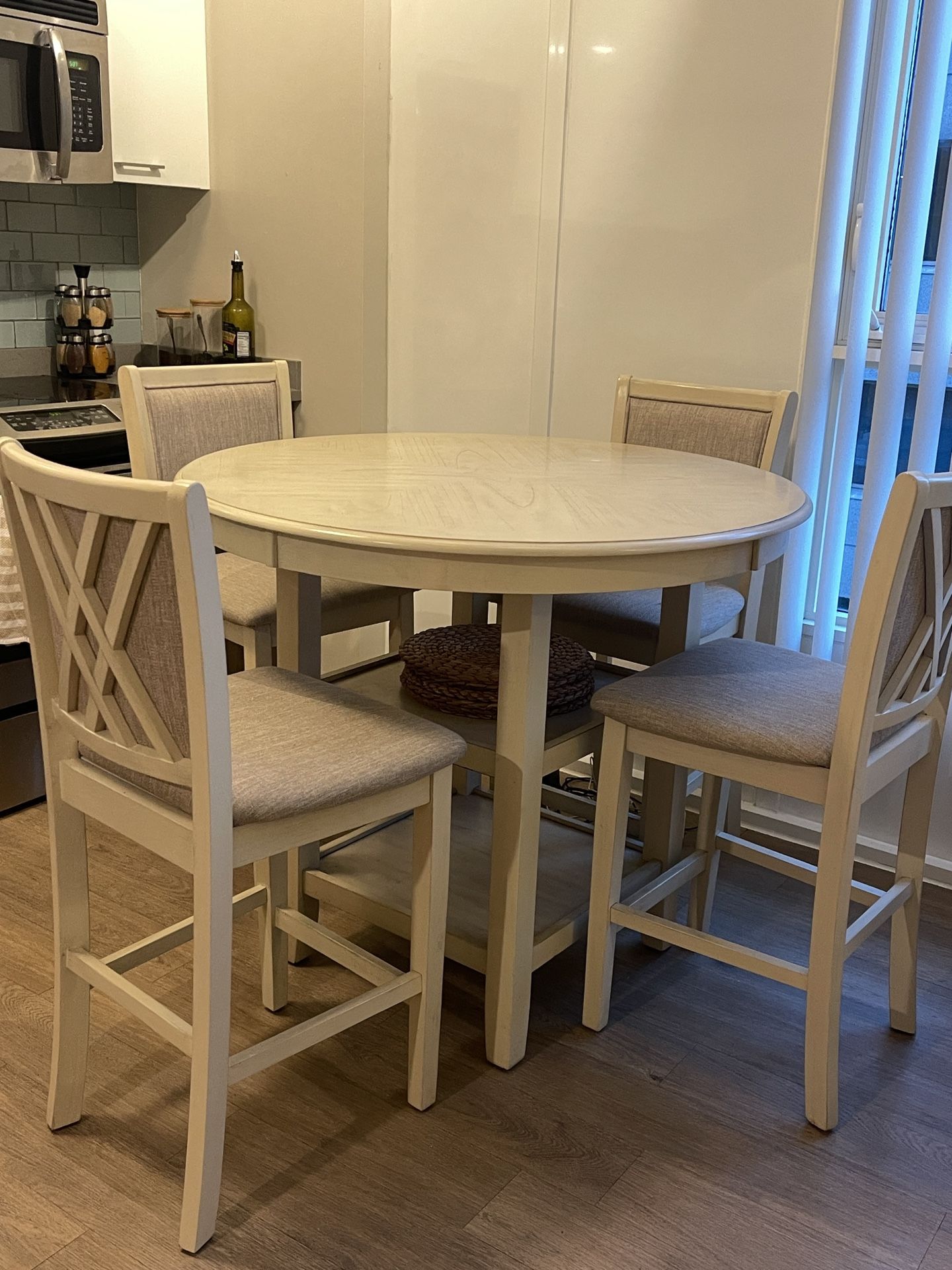 Wooden Dining Table + Chairs