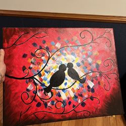 Canvas Art- Love Birds Multi Color