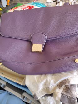 BCBG Paris Purple Leather Shoulder Bag