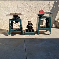 Three Woodworking Machines..Sears Craftsman Shaper..Radial Armsaw..Disc Sander