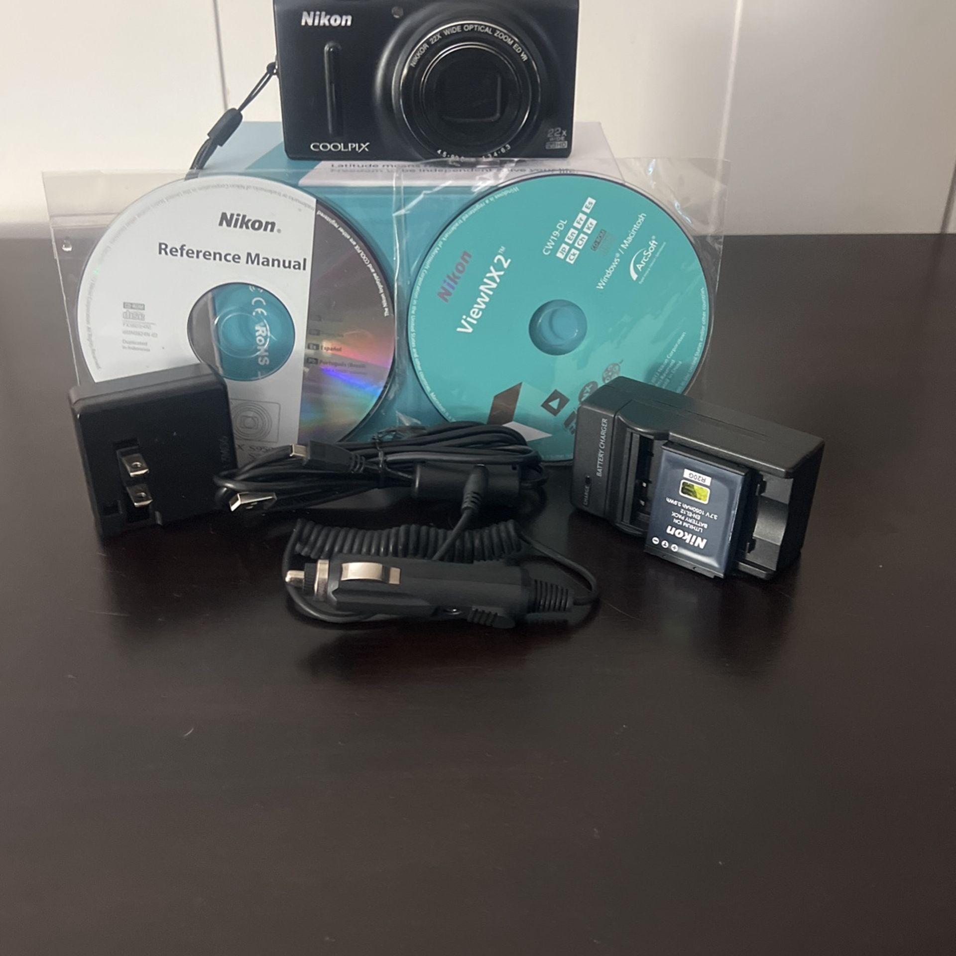 Black Nikon Coolpix S9500 Camera
