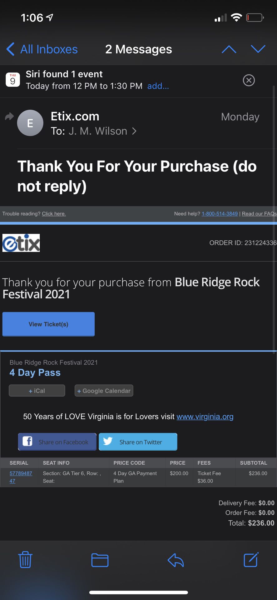 Blue Ridge Rock Fest 4 Day Pass